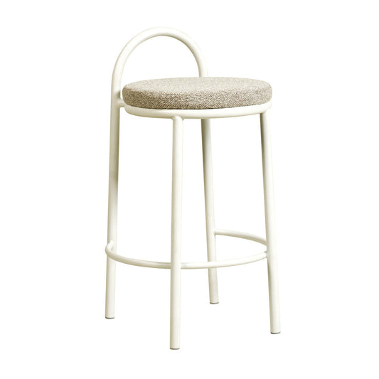 Ex Display - Mclean 65cm White Frame Bar Stool - Clay Grey