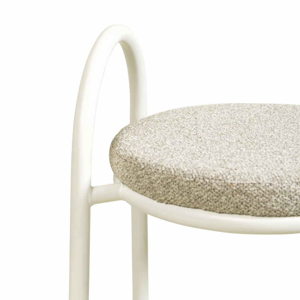 Ex Display - Mclean 65cm White Frame Bar Stool - Clay Grey