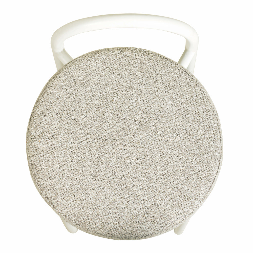 Ex Display - Mclean 65cm White Frame Bar Stool - Clay Grey