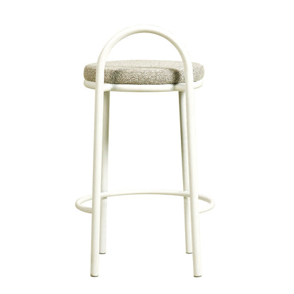 Ex Display - Mclean 65cm White Frame Bar Stool - Clay Grey