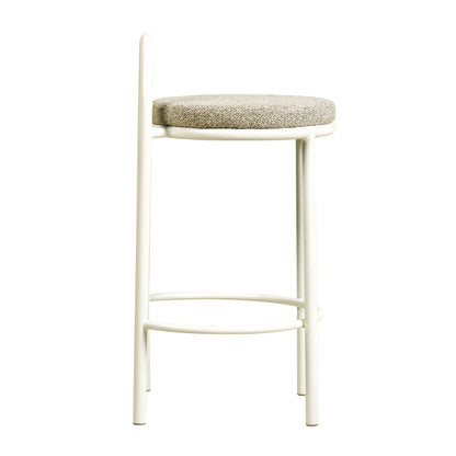 Ex Display - Mclean 65cm White Frame Bar Stool - Clay Grey