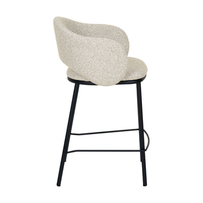 Set of 2 - Mani 65cm Black Bar Stool - Clay Grey