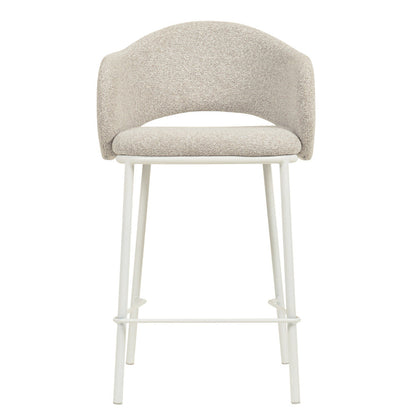 Set of 2 - Mani 65cm White Bar Stool - Clay Grey