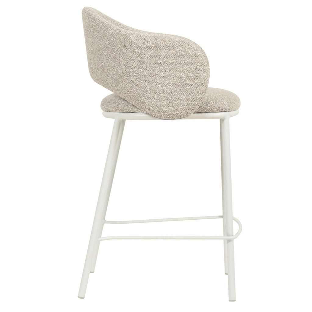 Set of 2 - Mani 65cm White Bar Stool - Clay Grey