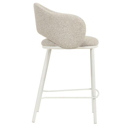Ex Display - Mani 65cm White Bar Stool - Clay Grey