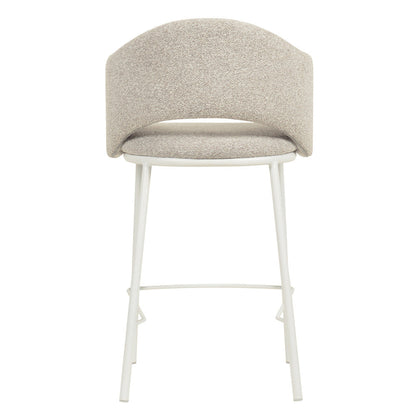 Ex Display - Mani 65cm White Bar Stool - Clay Grey