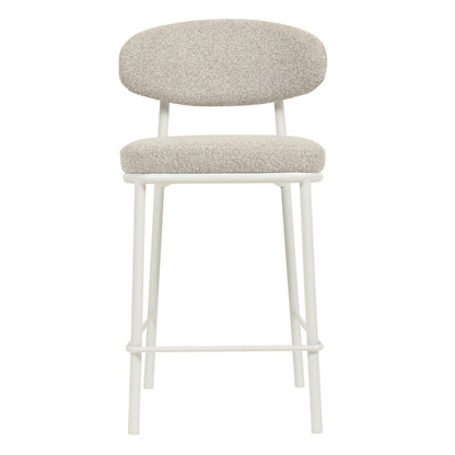 Set of 2 - Ambrosi 65cm White Bar Stool - Clay Grey