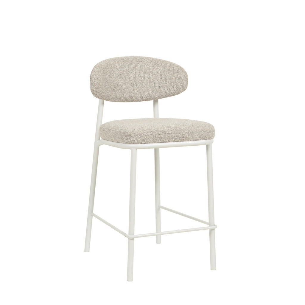 Set of 2 - Ambrosi 65cm White Bar Stool - Clay Grey