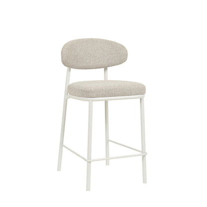 Set of 2 - Ambrosi 65cm White Bar Stool - Clay Grey