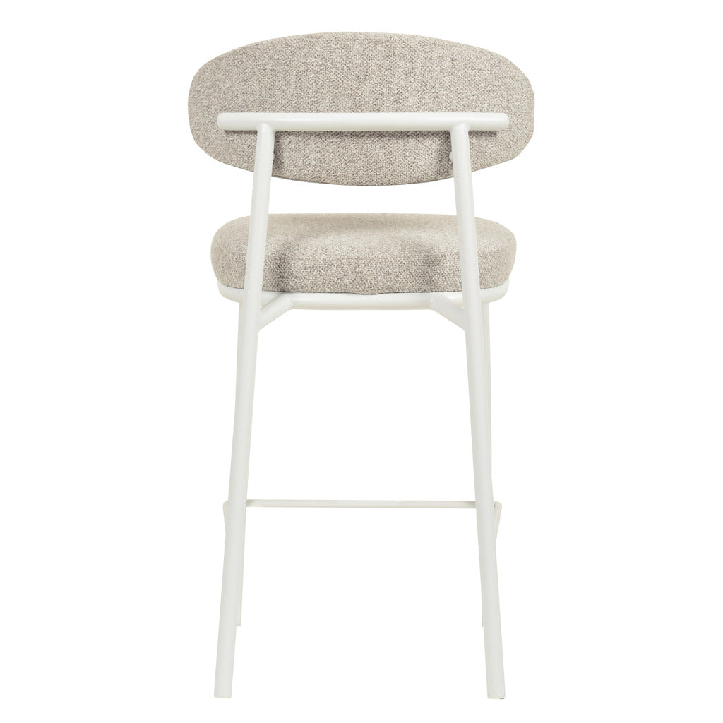 Set of 2 - Ambrosi 65cm White Bar Stool - Clay Grey