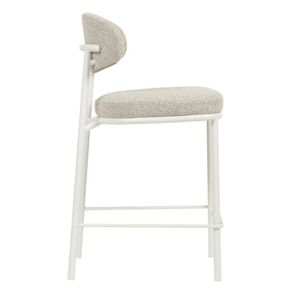 Set of 2 - Ambrosi 65cm White Bar Stool - Clay Grey