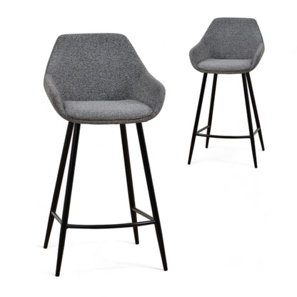 Set of 2 - Cody 68cm Fabric Bar Stool - Spec Charcoal