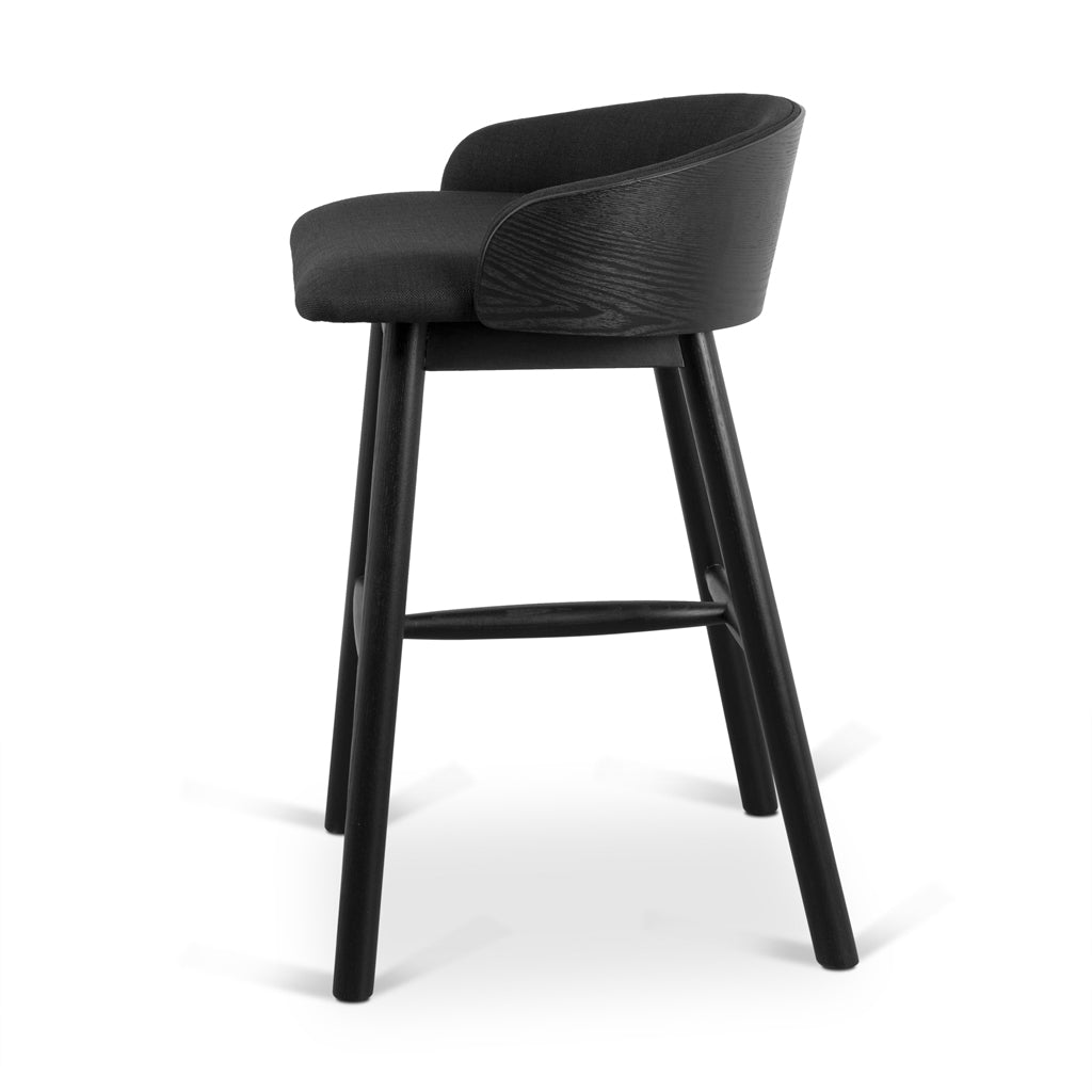 Nicholas 65cm Bar Stool – Full Black – view 3