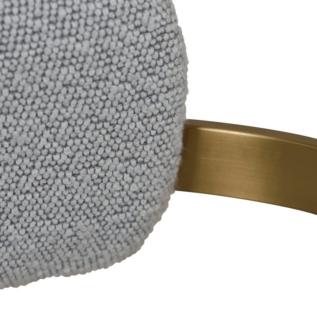 Tonu 65cm Brushed Gold Bar Stool - Light Grey Boucle