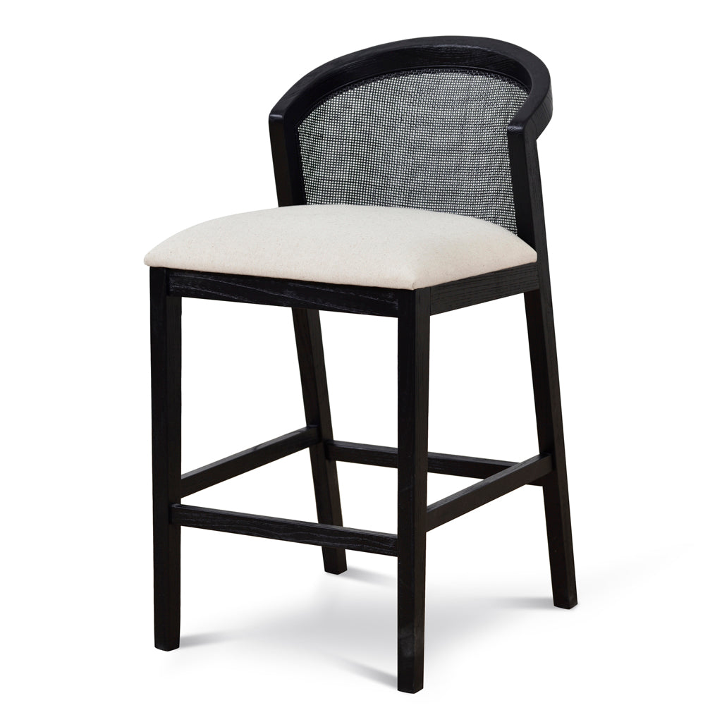 Margie Black Elm Barstool - Light Beige