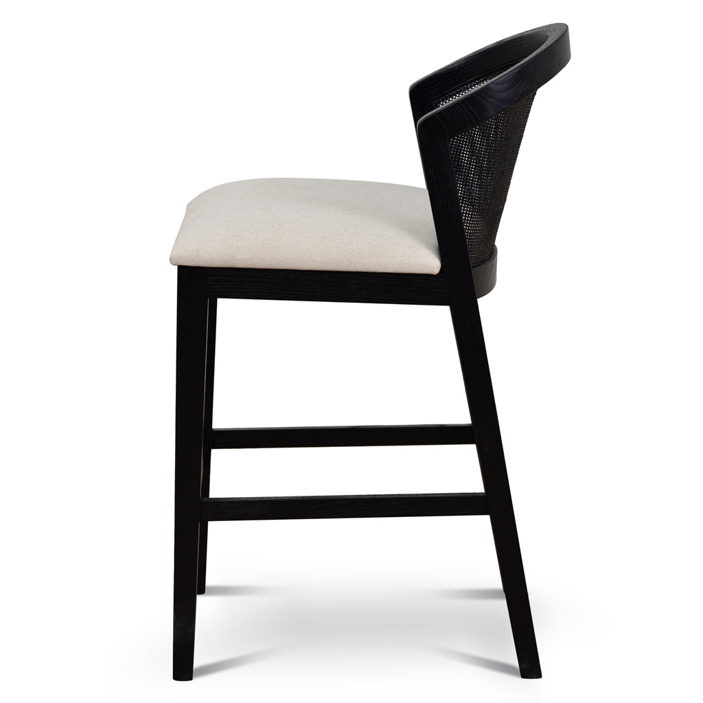 Margie Black Elm Barstool - Light Beige