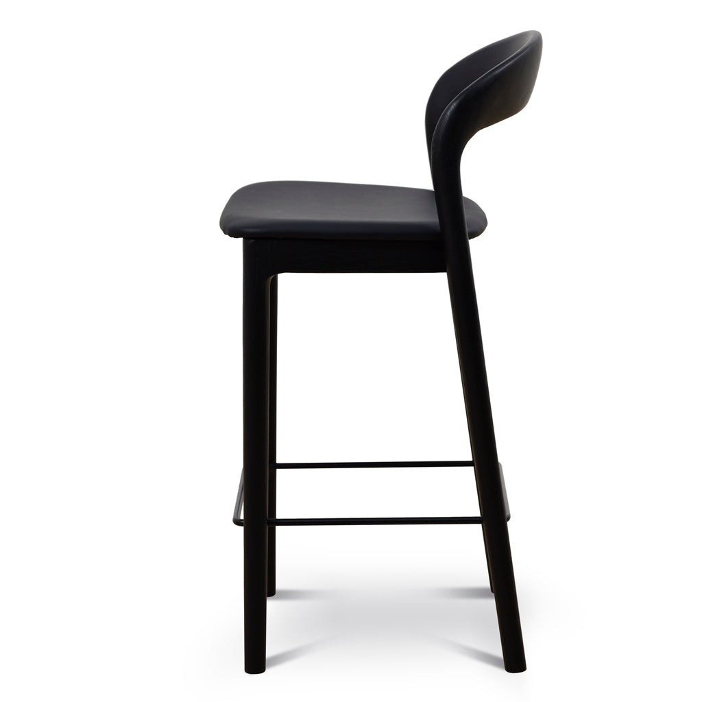 Set of 2 - Caspar 65cm Bar Stool - Full Black