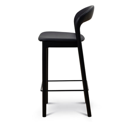 Set of 2 - Caspar 65cm Bar Stool - Full Black