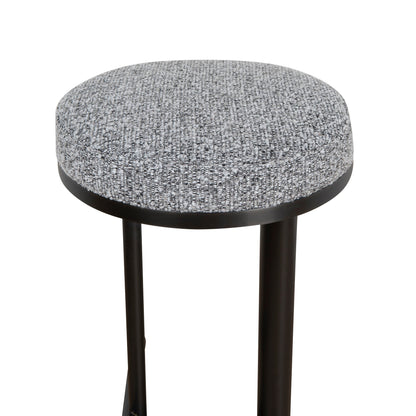 Jovan 68cm Matte Black Bar Stool - Graphite Grey Boucle