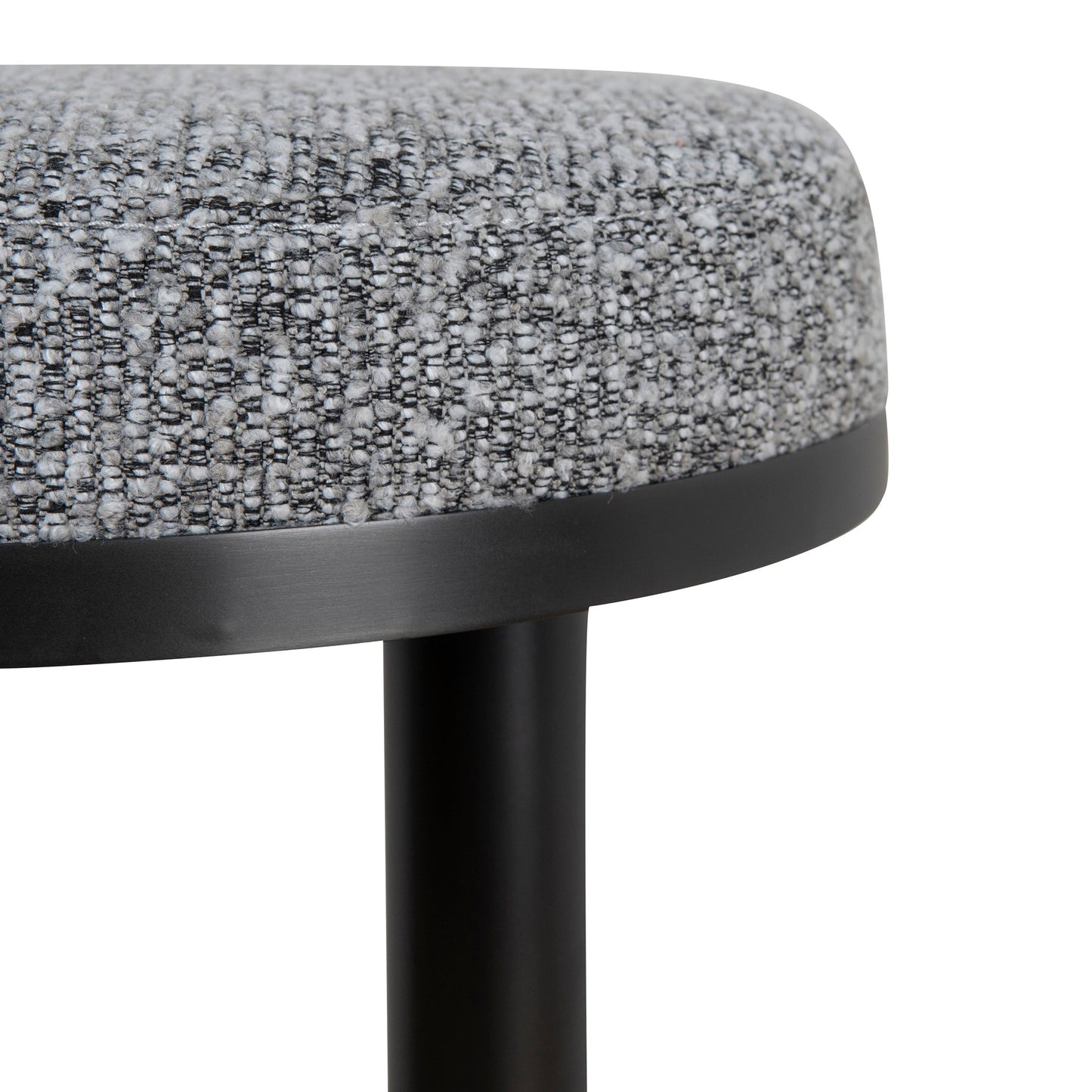 Jovan 68cm Matte Black Bar Stool - Graphite Grey Boucle
