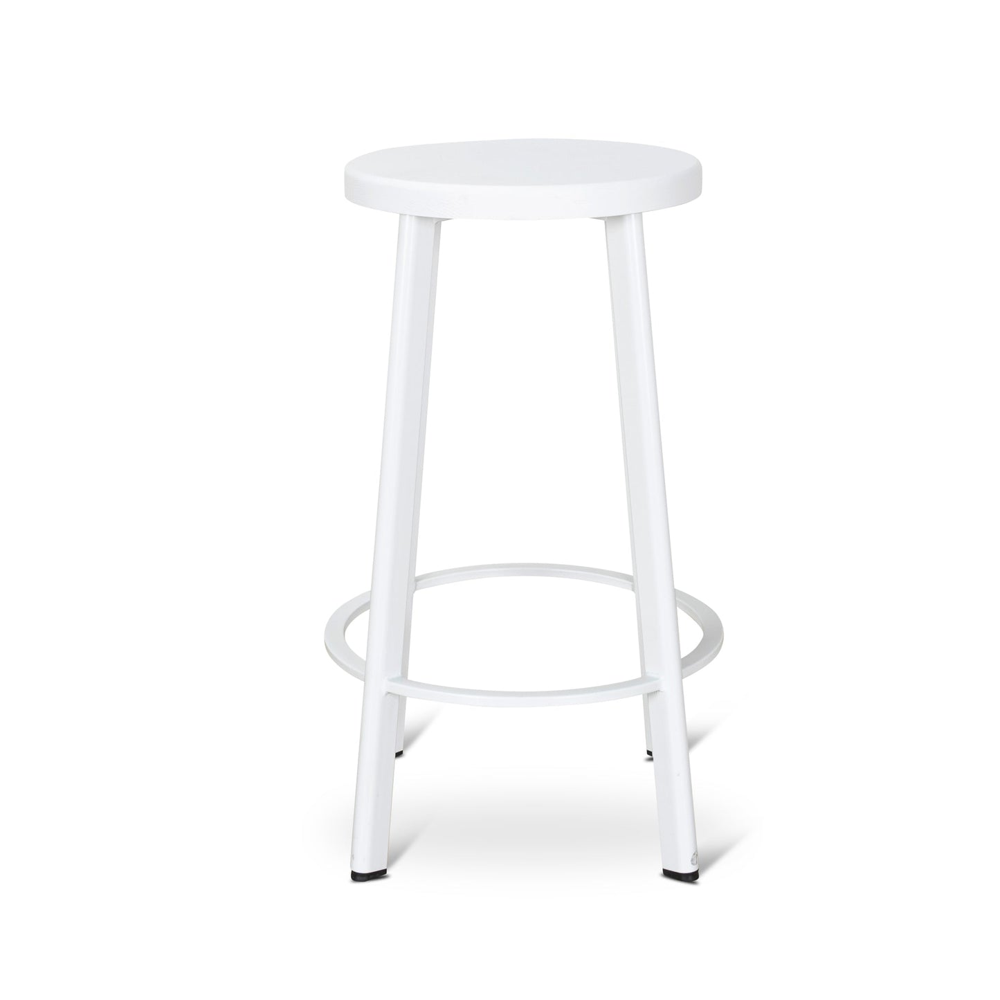 Set of 2 - James 65cm Timber Seat Bar Stool - White