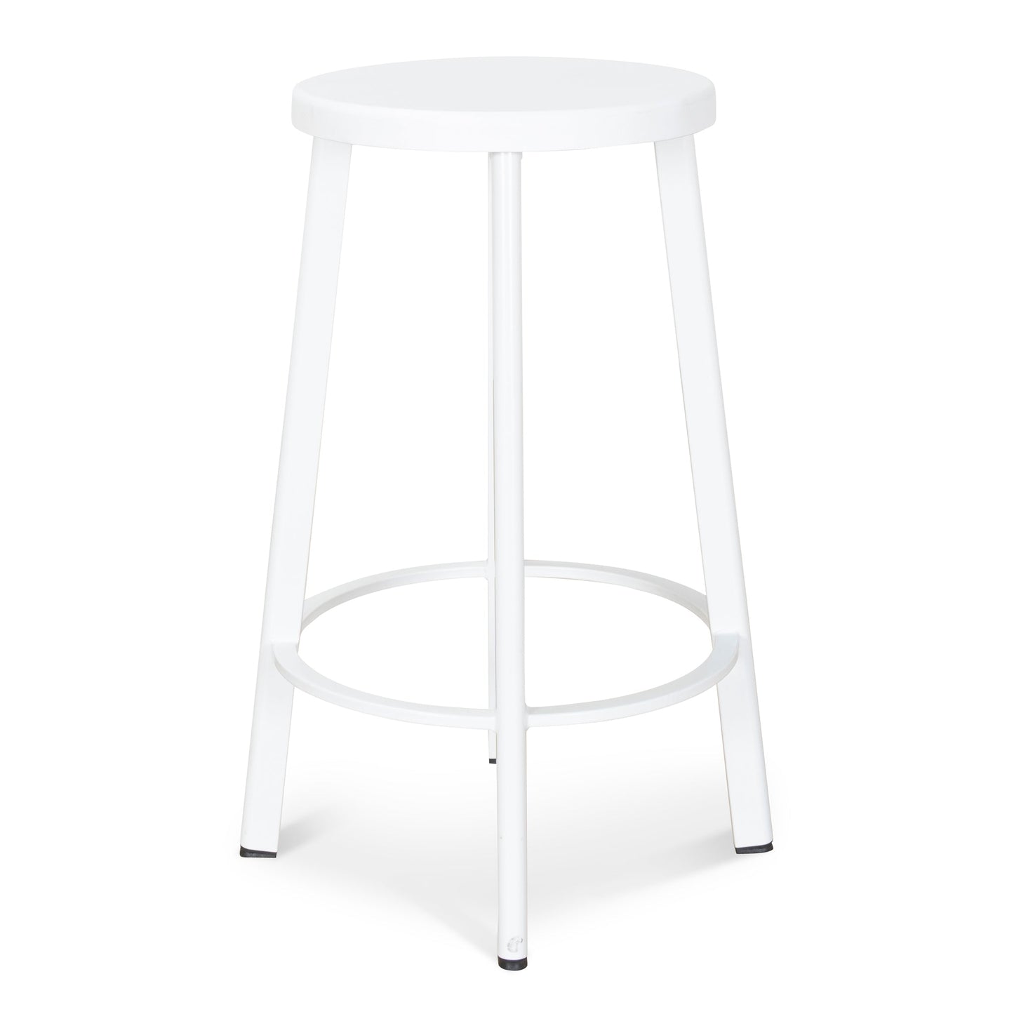 Set of 2 - James 65cm Timber Seat Bar Stool - White