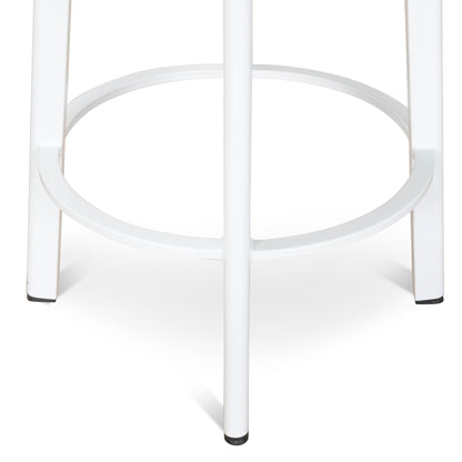 Set of 2 - James 65cm Timber Seat Bar Stool - White
