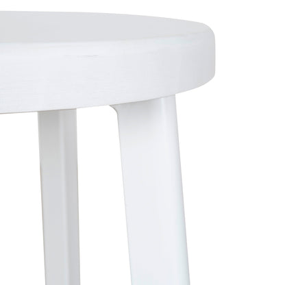 Set of 2 - James 65cm Timber Seat Bar Stool - White