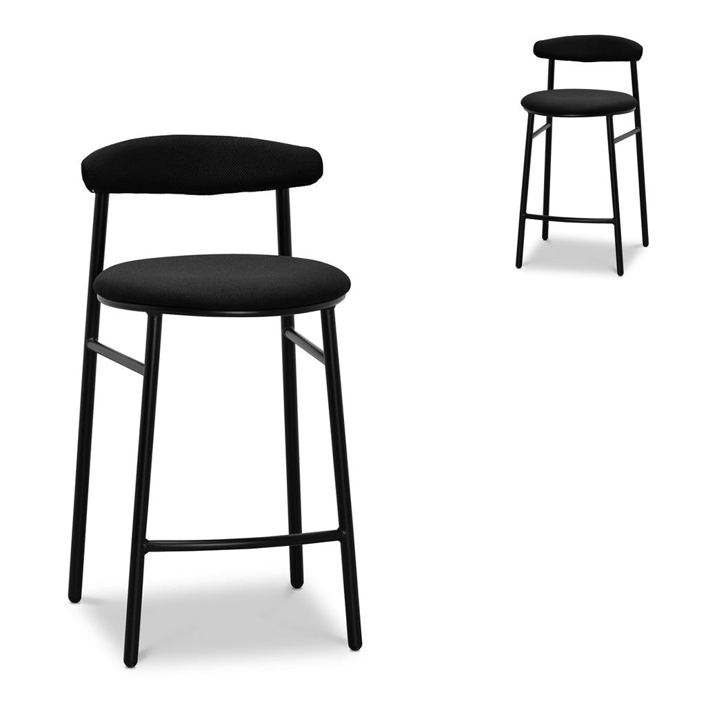 Set of 2 - Oneal 65cm Bar Stool - Full Black