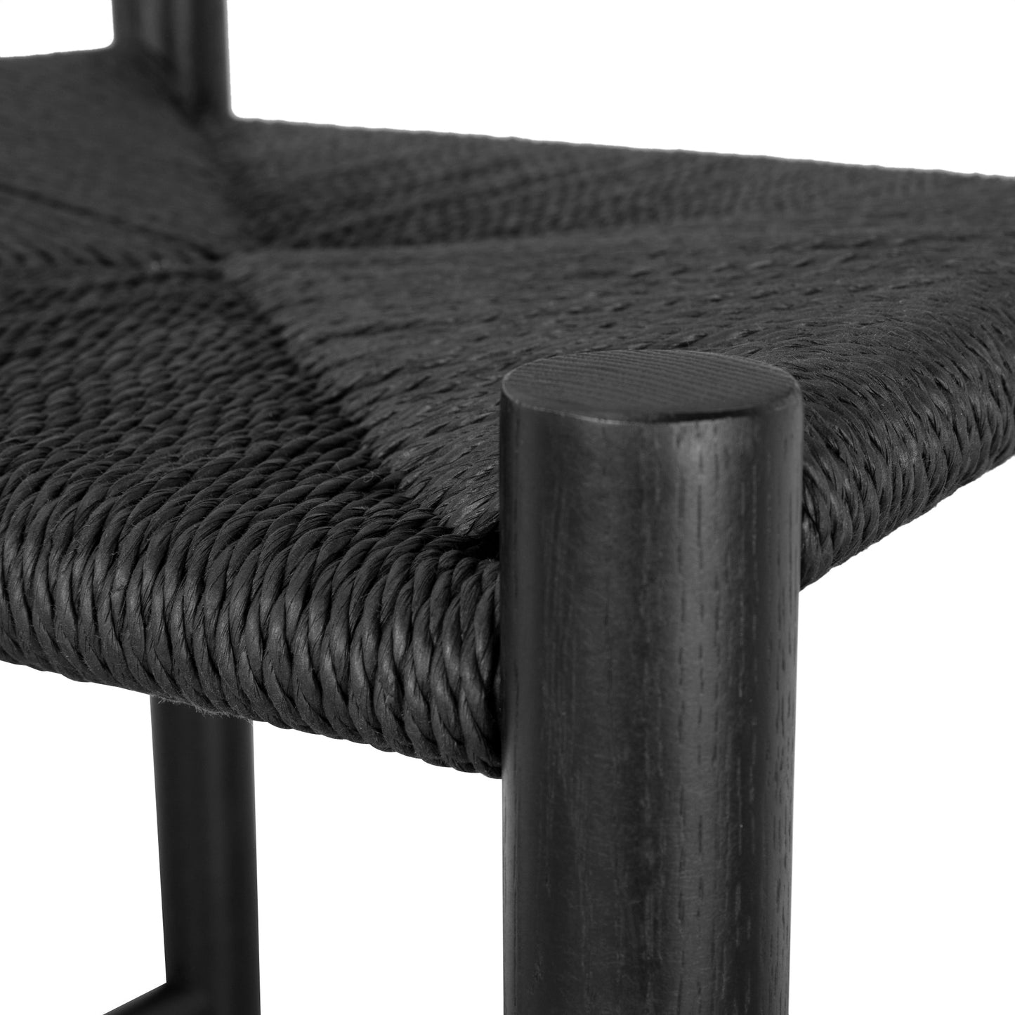65cm Bar Stool - Full Black with Back Rest
