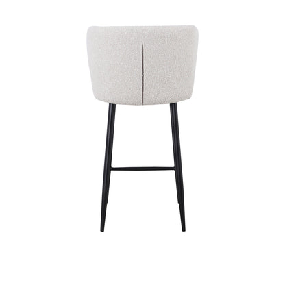 Set of 2 - Perkins 65cm Bar Stool - Pearl Grey Boucle