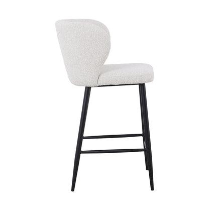 Set of 2 - Perkins 65cm Bar Stool - Pearl Grey Boucle