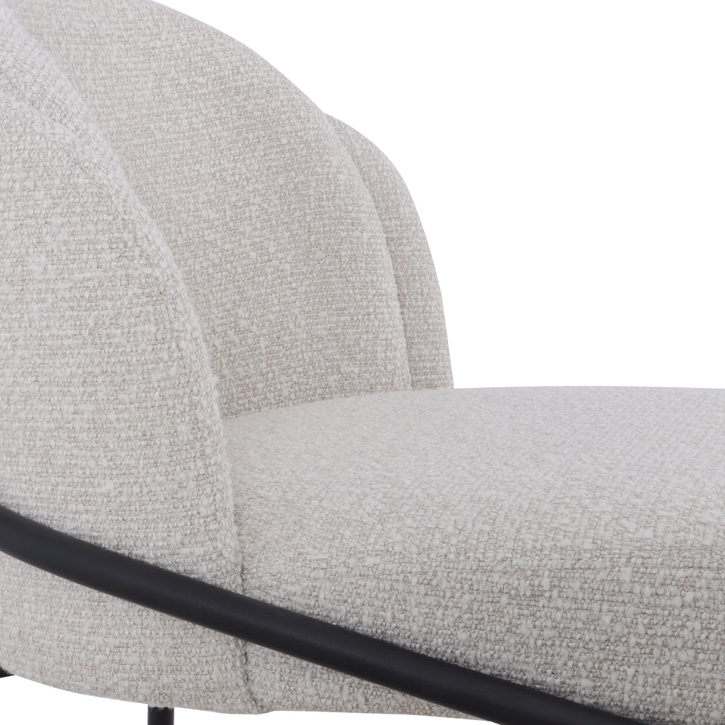 Ex Display - Abiram 65cm Bar Stool - Pearl Grey Boucle