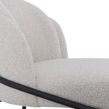 Ex Display - Abiram 65cm Bar Stool - Pearl Grey Boucle