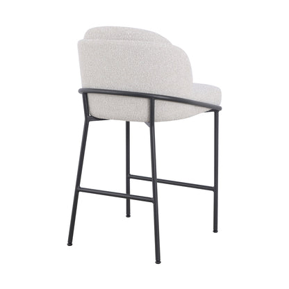Ex Display - Abiram 65cm Bar Stool - Pearl Grey Boucle