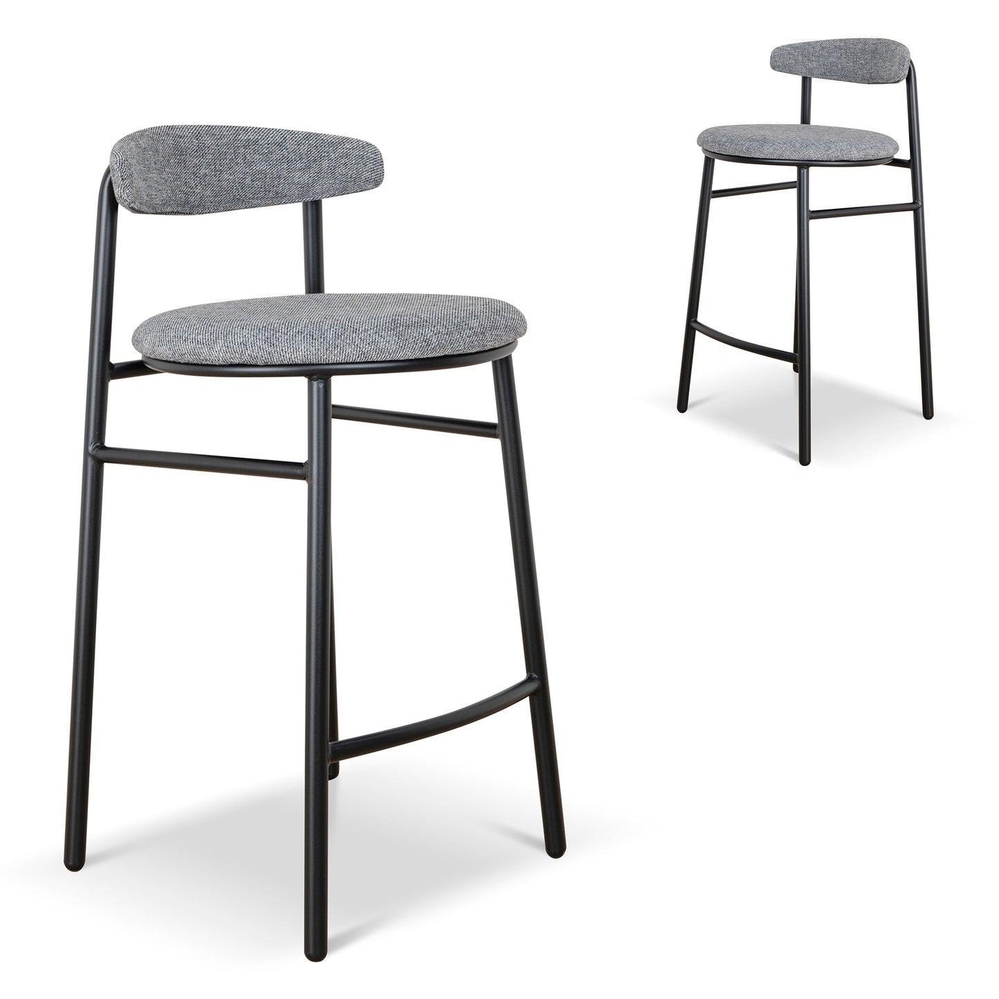 Set of 2 - Oneal 65cm Bar Stool - Lava Grey