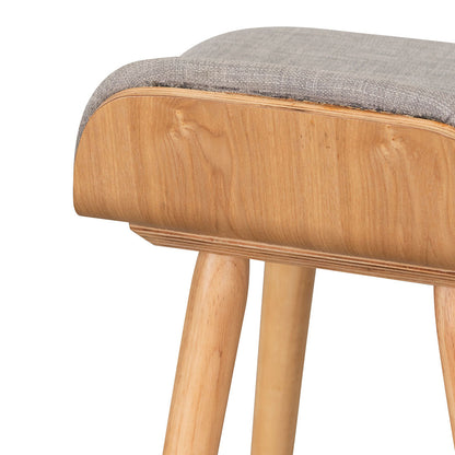 Finn 65cm Fabric Bar Stool - Grey - Natural
