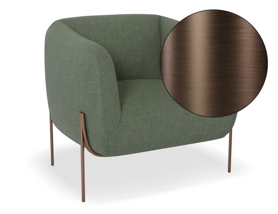 Belle Lounge Chair - Kelp Green - Brushed Matt Bronze Legs