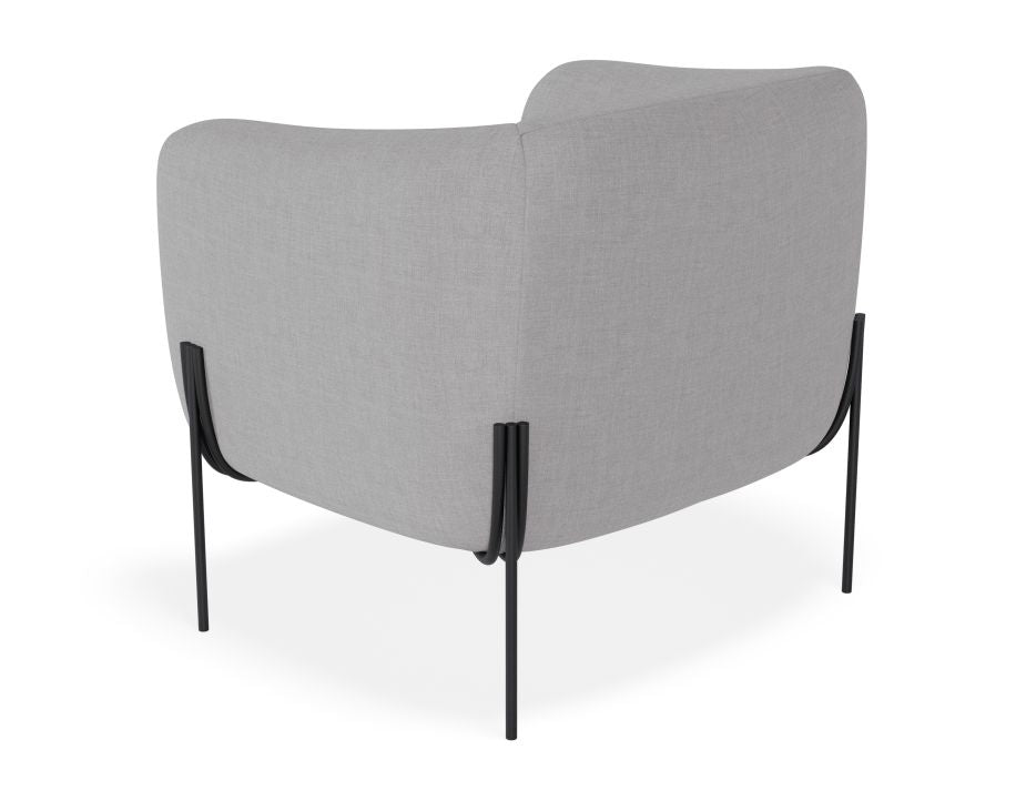 Belle Lounge Chair - Cloud Grey - Matt Black Legs