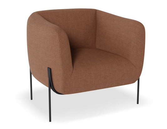 Belle Lounge Chair - Terracotta Rust - Matt Black Legs