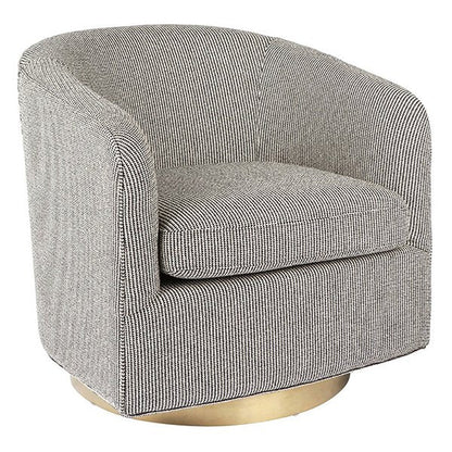 Belvedere Swivel Arm Chair - Black