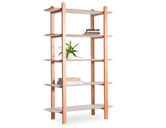 Beni Storage Unit - 5 Shelves - Natural - White