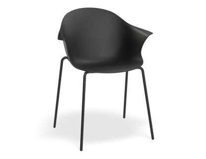 Pebble Armchair with Shell Seat - Black