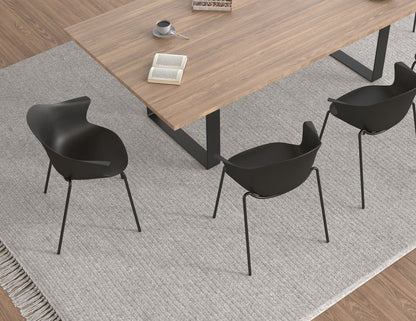 Pebble Armchair with Shell Seat - Black