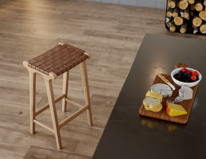 Brooklyn Backless Stool - Natural Frame