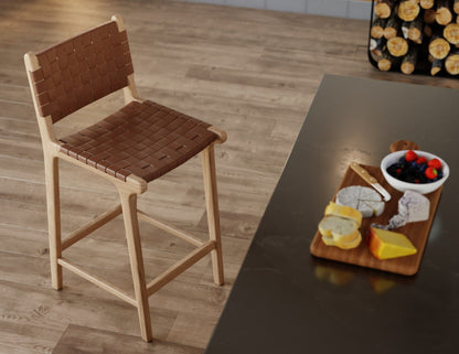Brooklyn Bar Stool - Natural Frame