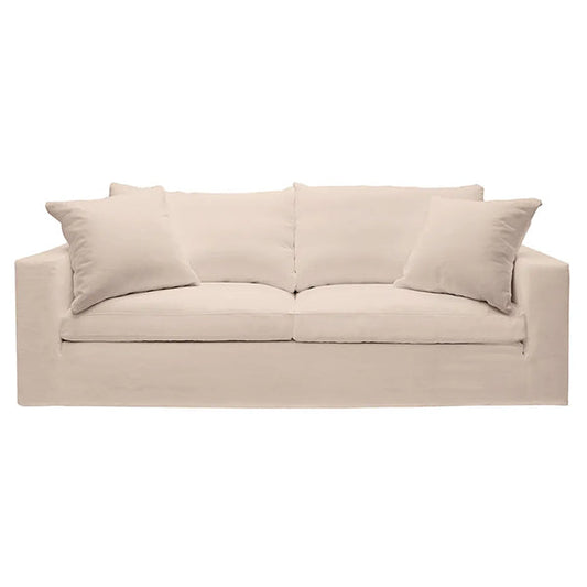 Bungalow 3 Seater Slip Cover Sofa - Natural Linen