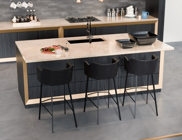 Andorra Bar Stool - Vintage Black Seat