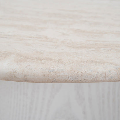 Nested Travertine Coffee Table - White