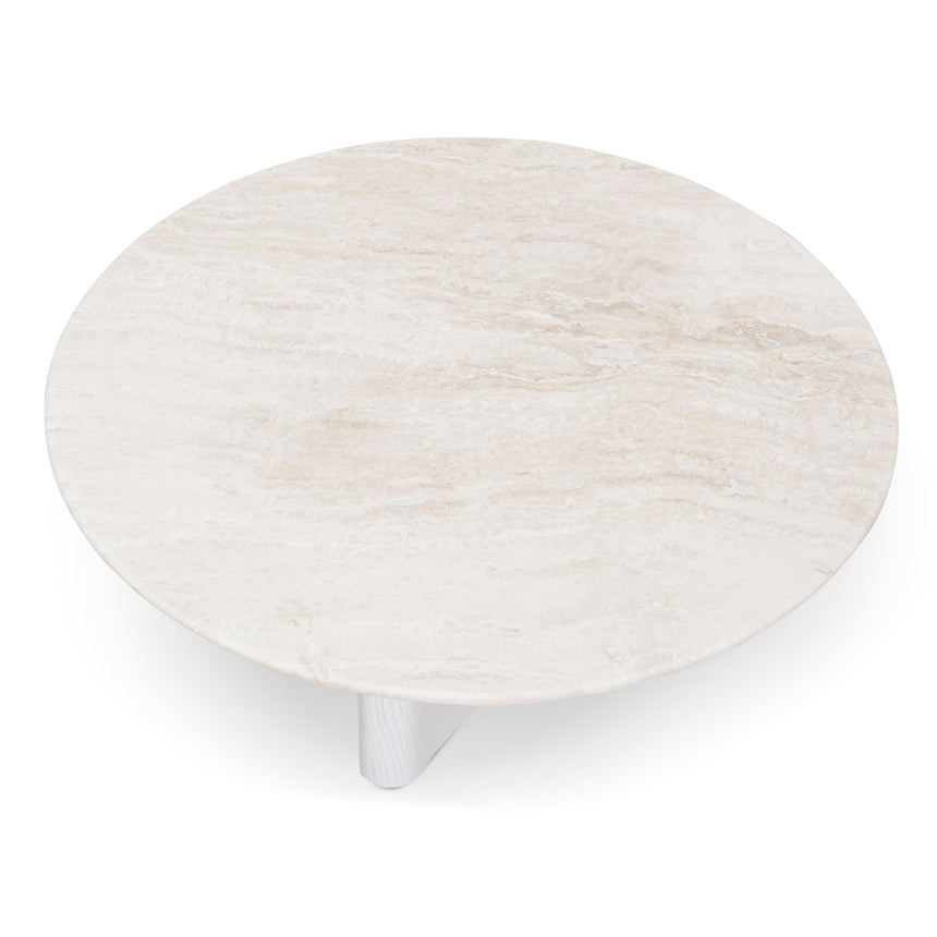 Nested Travertine Coffee Table - White